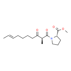 ChemSpider 2D Image | Methyl 1-[(2S,8E)-2-methyl-3-oxo-8-decenoyl]-L-prolinate | C17H27NO4