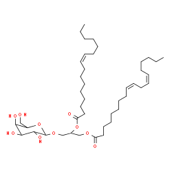 ChemSpider 2D Image | 2-[(9Z)-9-Hexadecenoyloxy]-3-(hexopyranosyloxy)propyl (9Z,12Z)-9,12-octadecadienoate | C43H76O10
