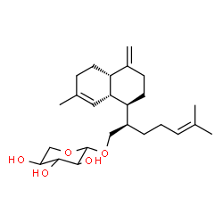 ChemSpider 2D Image | (2R)-6-Methyl-2-[(1R,4aS,8aR)-7-methyl-4-methylene-1,2,3,4,4a,5,6,8a-octahydro-1-naphthalenyl]-5-hepten-1-yl pentopyranoside | C25H40O5