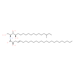 ChemSpider 2D Image | (2R,4E)-2-Hydroxy-N-[(2S,3S,4R)-1,3,4-trihydroxy-16-methyl-2-octadecanyl]-4-pentacosenamide | C44H87NO5
