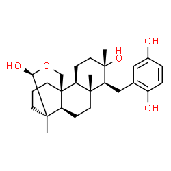 ChemSpider 2D Image | (13alpha,14beta,16S)-14-(2,5-Dihydroxybenzyl)-8,13-dimethyl-16,17-epoxypodocarpane-13,16-diol | C26H38O5