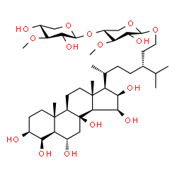 ChemSpider 2D Image | (3beta,4beta,5alpha,6alpha,15beta,16beta,24R)-3,4,6,8,15,16-Hexahydroxystigmastan-29-yl 3-O-methyl-4-O-(3-O-methyl-beta-D-xylopyranosyl)-beta-D-xylopyranoside | C41H72O15