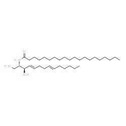 ChemSpider 2D Image | N-[(2S,3R,4E,8E)-1,3-Dihydroxy-4,8-tetradecadien-2-yl]icosanamide | C34H65NO3