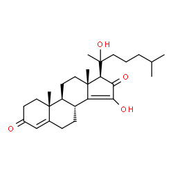 ChemSpider 2D Image | (20xi)-15,20-Dihydroxycholesta-4,14-diene-3,16-dione | C27H40O4
