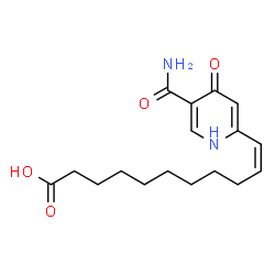 ChemSpider 2D Image | (10Z)-11-(5-Carbamoyl-4-oxo-1,4-dihydro-2-pyridinyl)-10-undecenoic acid | C17H24N2O4