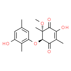 ChemSpider 2D Image | (5S,6S)-3-Hydroxy-6-(3-hydroxy-2,5-dimethylphenoxy)-5-methoxy-2,5-dimethyl-2-cyclohexene-1,4-dione | C17H20O6