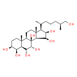 ChemSpider 2D Image | (3beta,4beta,5alpha,6alpha,7alpha,15beta,16beta,25S)-Cholestane-3,4,6,7,8,15,16,26-octol | C27H48O8