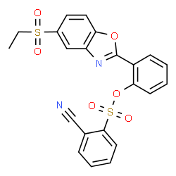 ChemSpider 2D Image | 2-[5-(Ethylsulfonyl)-1,3-benzoxazol-2-yl]phenyl 2-cyanobenzenesulfonate | C22H16N2O6S2