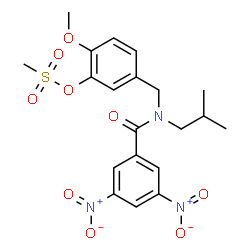 ChemSpider 2D Image | 5-{[(3,5-Dinitrobenzoyl)(isobutyl)amino]methyl}-2-methoxyphenyl methanesulfonate | C20H23N3O9S
