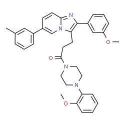 ChemSpider 2D Image | 3-[2-(3-Methoxyphenyl)-6-(3-methylphenyl)imidazo[1,2-a]pyridin-3-yl]-1-[4-(2-methoxyphenyl)-1-piperazinyl]-1-propanone | C35H36N4O3