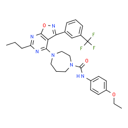 ChemSpider 2D Image | N-(4-Ethoxyphenyl)-4-{6-propyl-3-[3-(trifluoromethyl)phenyl][1,2]oxazolo[5,4-d]pyrimidin-4-yl}-1,4-diazepane-1-carboxamide | C29H31F3N6O3