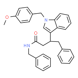 ChemSpider 2D Image | N-Benzyl-3-[1-(4-methoxybenzyl)-1H-indol-3-yl]-4-phenylbutanamide | C33H32N2O2