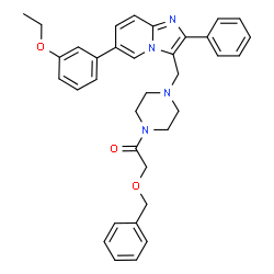 ChemSpider 2D Image | 2-(Benzyloxy)-1-(4-{[6-(3-ethoxyphenyl)-2-phenylimidazo[1,2-a]pyridin-3-yl]methyl}-1-piperazinyl)ethanone | C35H36N4O3