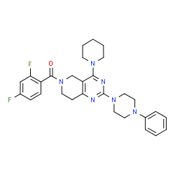 ChemSpider 2D Image | (2,4-Difluorophenyl)[2-(4-phenyl-1-piperazinyl)-4-(1-piperidinyl)-7,8-dihydropyrido[4,3-d]pyrimidin-6(5H)-yl]methanone | C29H32F2N6O