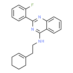 ChemSpider 2D Image | N-[2-(1-Cyclohexen-1-yl)ethyl]-2-(2-fluorophenyl)-4-quinazolinamine | C22H22FN3