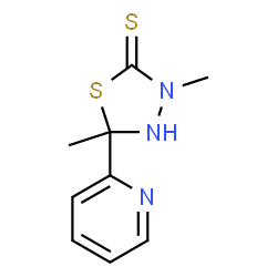 ChemSpider 2D Image | 3,5-Dimethyl-5-[2-pyridyl]-1,3,4-thiadiazolidin-2-thione | C9H11N3S2
