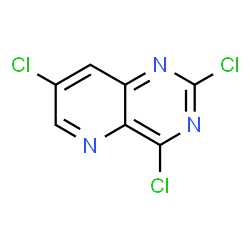 ChemSpider 2D Image | 2,4,7-Trichloropyrido[3,2-d]pyrimidine | C7H2Cl3N3