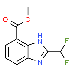 ChemSpider 2D Image | Methyl 2-(difluoromethyl)-1H-benzimidazole-4-carboxylate | C10H8F2N2O2