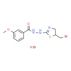 ChemSpider 2D Image | N'-[5-(Bromomethyl)-4,5-dihydro-1,3-thiazol-2-yl]-3-methoxybenzohydrazide hydrobromide (1:1) | C12H15Br2N3O2S