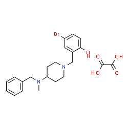 ChemSpider 2D Image | 2-({4-[Benzyl(methyl)amino]-1-piperidinyl}methyl)-4-bromophenol ethanedioate (1:1) | C22H27BrN2O5