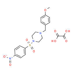 ChemSpider 2D Image | 1-(4-Methoxybenzyl)-4-[(4-nitrophenyl)sulfonyl]piperazine ethanedioate (1:1) | C20H23N3O9S