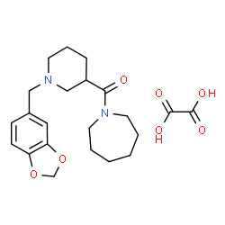 ChemSpider 2D Image | 1-Azepanyl[1-(1,3-benzodioxol-5-ylmethyl)-3-piperidinyl]methanone ethanedioate (1:1) | C22H30N2O7