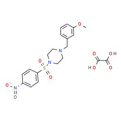 ChemSpider 2D Image | 1-(3-Methoxybenzyl)-4-[(4-nitrophenyl)sulfonyl]piperazine ethanedioate (1:1) | C20H23N3O9S
