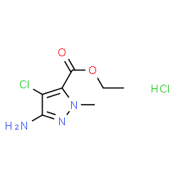 ChemSpider 2D Image | Ethyl 3-amino-4-chloro-1-methyl-1H-pyrazole-5-carboxylate hydrochloride (1:1) | C7H11Cl2N3O2