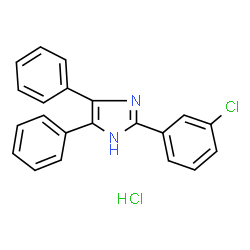 ChemSpider 2D Image | 2-(3-Chlorophenyl)-4,5-diphenyl-1H-imidazole hydrochloride (1:1) | C21H16Cl2N2