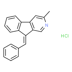 ChemSpider 2D Image | (9E)-9-Benzylidene-3-methyl-9H-indeno[2,1-c]pyridine hydrochloride (1:1) | C20H16ClN