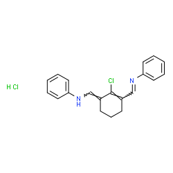 ChemSpider 2D Image | N-[(E)-{2-Chloro-3-[(E)-(phenylimino)methyl]-2-cyclohexen-1-ylidene}methyl]aniline hydrochloride (1:1) | C20H20Cl2N2