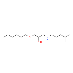 ChemSpider 2D Image | 1-(Hexyloxy)-3-[(5-methyl-2-hexanyl)amino]-2-propanol | C16H35NO2
