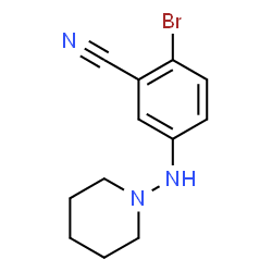 ChemSpider 2D Image | 2-Bromo-5-(1-piperidinylamino)benzonitrile | C12H14BrN3