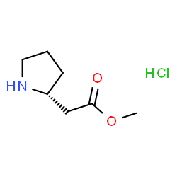 ChemSpider 2D Image | methyl (R)-2-(pyrrolidin-2-yl)acetate hydrochloride | C7H14ClNO2