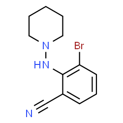 ChemSpider 2D Image | 3-Bromo-2-(1-piperidinylamino)benzonitrile | C12H14BrN3