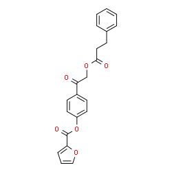 ChemSpider 2D Image | 4-{[(3-Phenylpropanoyl)oxy]acetyl}phenyl 2-furoate | C22H18O6