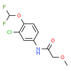 ChemSpider 2D Image | N-[3-Chloro-4-(difluoromethoxy)phenyl]-2-methoxyacetamide | C10H10ClF2NO3