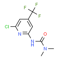 ChemSpider 2D Image | 3-[6-Chloro-4-(trifluoromethyl)-2-pyridinyl]-1,1-dimethylurea | C9H9ClF3N3O