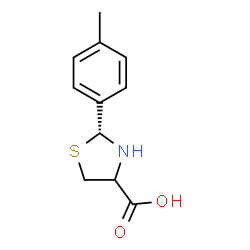 ChemSpider 2D Image | (2R)-2-(4-Methylphenyl)-1,3-thiazolidine-4-carboxylic acid | C11H13NO2S