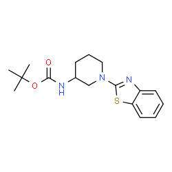 ChemSpider 2D Image | tert-butyl (1-(benzo[d]thiazol-2-yl)piperidin-3-yl)carbamate | C17H23N3O2S