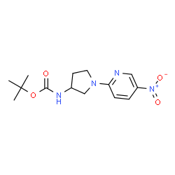 ChemSpider 2D Image | 2-Methyl-2-propanyl [1-(5-nitro-2-pyridinyl)-3-pyrrolidinyl]carbamate | C14H20N4O4