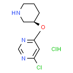 ChemSpider 2D Image | 4-Chloro-6-[(3R)-3-piperidinyloxy]pyrimidine hydrochloride (1:1) | C9H13Cl2N3O