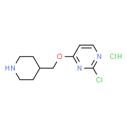 ChemSpider 2D Image | 2-chloro-4-(piperidin-4-ylmethoxy)pyrimidine hydrochloride | C10H15Cl2N3O
