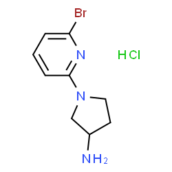 ChemSpider 2D Image | 1-(6-bromopyridin-2-yl)pyrrolidin-3-amine hydrochloride | C9H13BrClN3