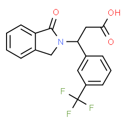 ChemSpider 2D Image | 3-(1-Oxo-1,3-dihydro-2H-isoindol-2-yl)-3-[3-(trifluoromethyl)phenyl]propanoic acid | C18H14F3NO3