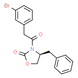 ChemSpider 2D Image | (4S)-4-Benzyl-3-[(3-bromophenyl)acetyl]-1,3-oxazolidin-2-one | C18H16BrNO3