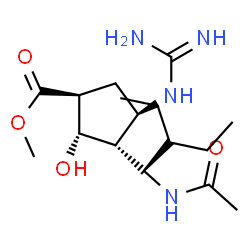 ChemSpider 2D Image | Methyl (1S,2S,3R,4R)-3-[(1R)-1-acetamido-2-ethylbutyl]-4-carbamimidamido-2-hydroxycyclopentanecarboxylate | C16H30N4O4