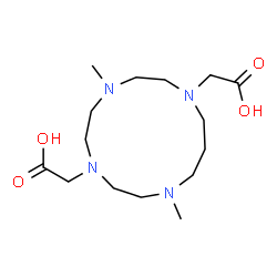 ChemSpider 2D Image | 2,2'-(4,10-Dimethyl-1,4,7,10-tetraazacyclotridecane-1,7-diyl)diacetic acid | C15H30N4O4