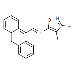 ChemSpider 2D Image | (E)-1-(9-Anthryl)-N-(3,4-dimethyl-1,2-oxazol-5-yl)methanimine | C20H16N2O