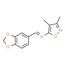 ChemSpider 2D Image | (E)-1-(1,3-Benzodioxol-5-yl)-N-(3,4-dimethyl-1,2-oxazol-5-yl)methanimine | C13H12N2O3